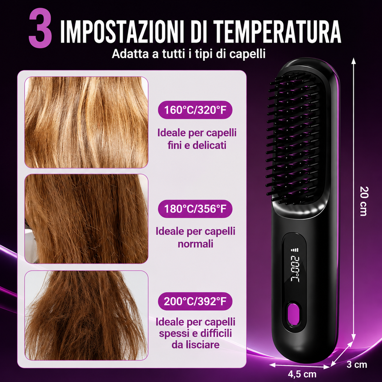 AuraSilk – Spazzola Lisciante Professionale