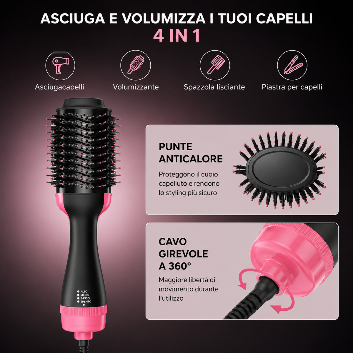 VolumiStyle-Spazzola Asciugacapelli Volumizzante